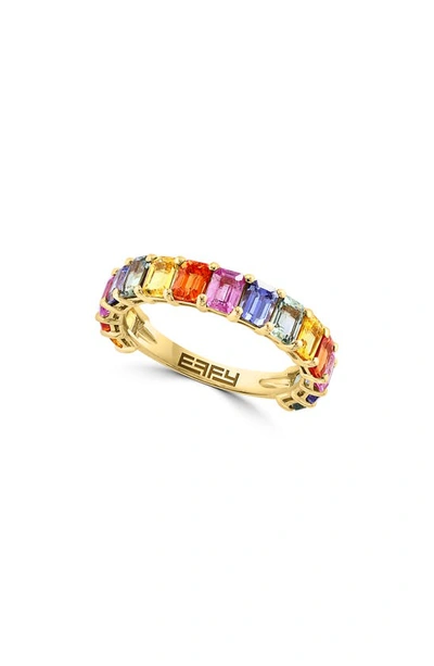 Effy 14k Yellow Gold & Multicolored Sapphire Ring In Gold Multi