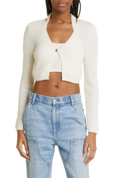 Alexander Wang Layered Cardigan Pullover In Soft White