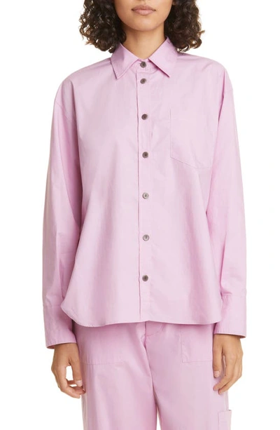 Maria Mcmanus Oversize Organic Cotton Button-up Shirt In Pink