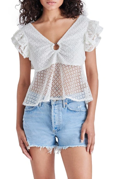 Bb Dakota By Steve Madden Key To My Heart Lace Top In White