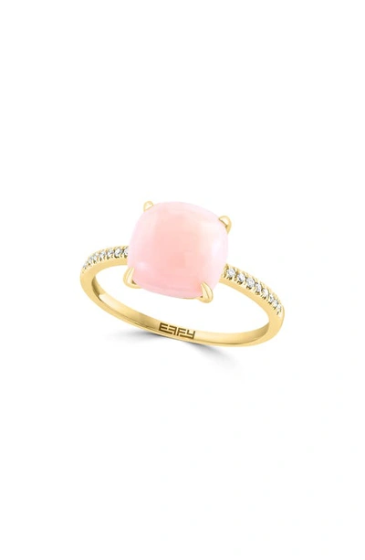Effy 14k Yellow Gold Diamond Opal Ring In Pink