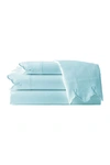 Belle Epoque Scalloped Embroidered Cal King Sheet Set White/green In Blue