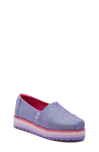 Toms Kids' Classic Alpargata Platform Slip-on In Purple