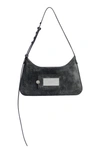 Acne Studios Mini Platt Crackle Leather Shoulder Bag In Black