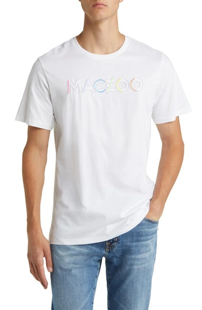 Maceoo True Colours Cotton Graphic T-shirt In White