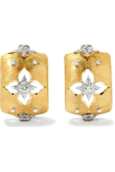 Buccellati Macri Giglio 18-karat Yellow And White Gold Diamond Hoop Earrings