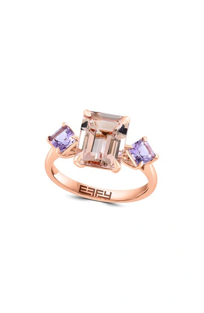 Effy 14k Rose Gold Pink Amethyst & Morganite Ring In Rose Gold Multi