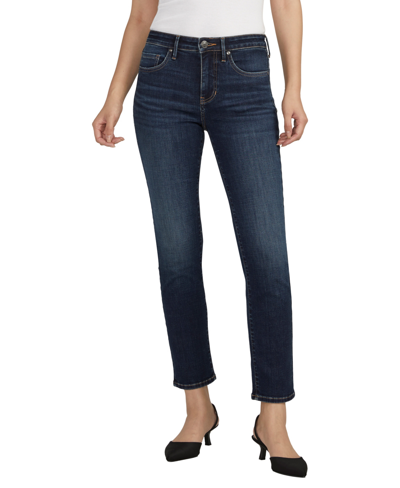 Jag Plus Size Cassie Mid Rise Slim Straight Leg Jeans In Brisk Blue