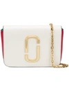 Marc Jacobs The Hip Shot Convertible Color-block Textured-leather Belt Bag In Porcelain Multi/gold