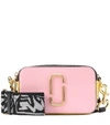 Marc Jacobs Saffiano Leather Snapshot Camera Bag In Baby Pink Multi/gold