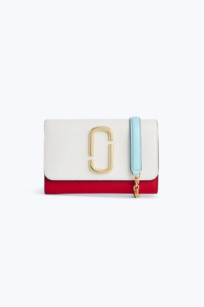 Marc Jacobs Snapshot Wallet On A Chain In Porcelain