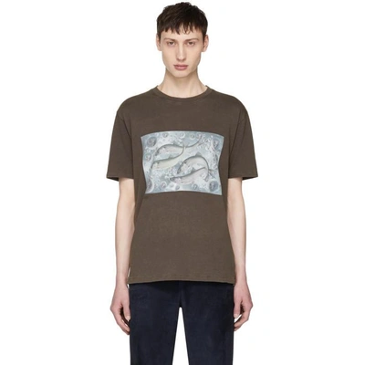 Acne Studios Grey Bemabe Fish Print T-shirt