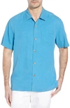 Tommy Bahama St Lucia Fronds Silk Camp Shirt In Voyager Blue