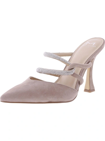 Marc Fisher Ltd Candy Womens Rhinestone Slip On Pointed Toe Heels In Beige