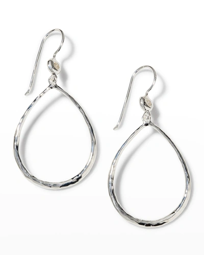 Ippolita Sterling Silver Open Teardrop Earrings With Diamonds