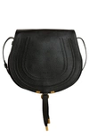 Chloé Medium Marcie Leather Crossbody Bag In Black Gold Hrdwre