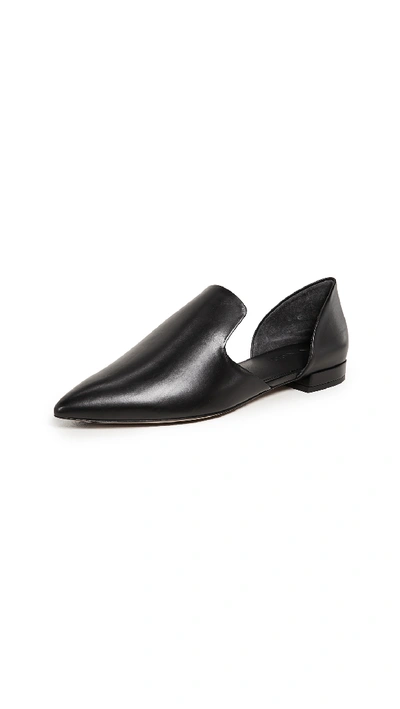 Vince Damris Leather Point-toe Flats In Black