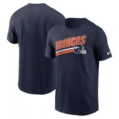Nike Navy Denver Broncos Essential Blitz Lockup T-shirt In Blue
