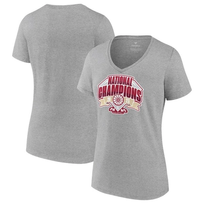 Fanatics College World Series Champions Official Logo V-neck T-shirt In Gray