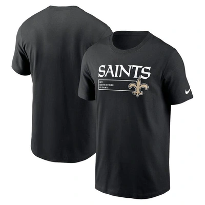 Nike Black New Orleans Saints Division Essential T-shirt In Black