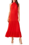 Vince Camuto Oscar Bow Back Tiered Maxi Dress In Vermillion