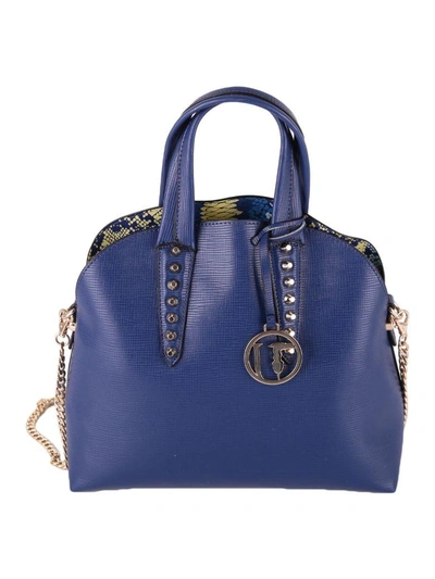Trussardi Aspen Faux Leather Bag In Blue