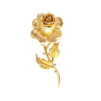 Susan Caplan Vintage 1960s Vintage Trifari Textured Rose Brooch