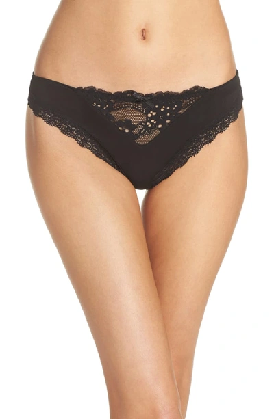 Honeydew Willow Low-rise Thong In Black