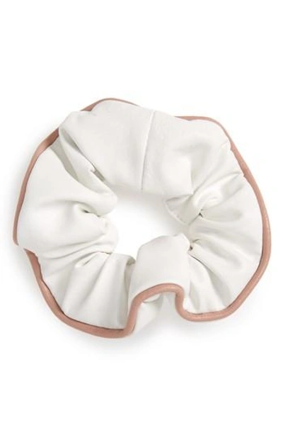 New Friends Colony Clueless Faux Leather Scrunchie In White