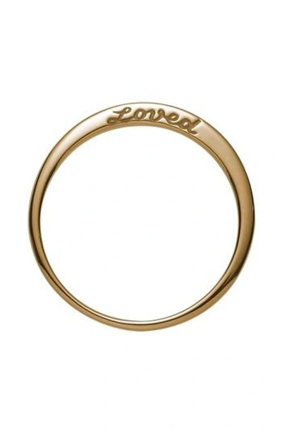 Nora Kogan Loved Side Script Ring In Yellow Gold