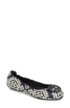 Tory Burch 'minnie' Travel Ballet Flat In Tapestry Geo