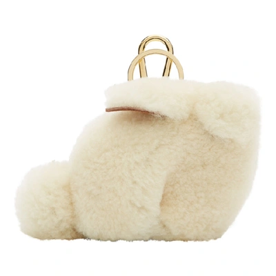 Loewe Bunny Charm Bag Accessory In Natural Shearling And Brass In 2123 Natura