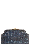 Reiss Adaline Crystal Clutch In Mid Blue