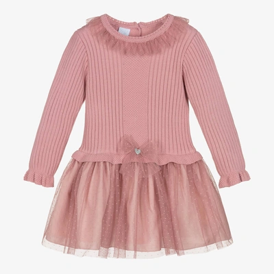 Artesania Granlei Kids' Girls Pink Knitted Tulle Dress