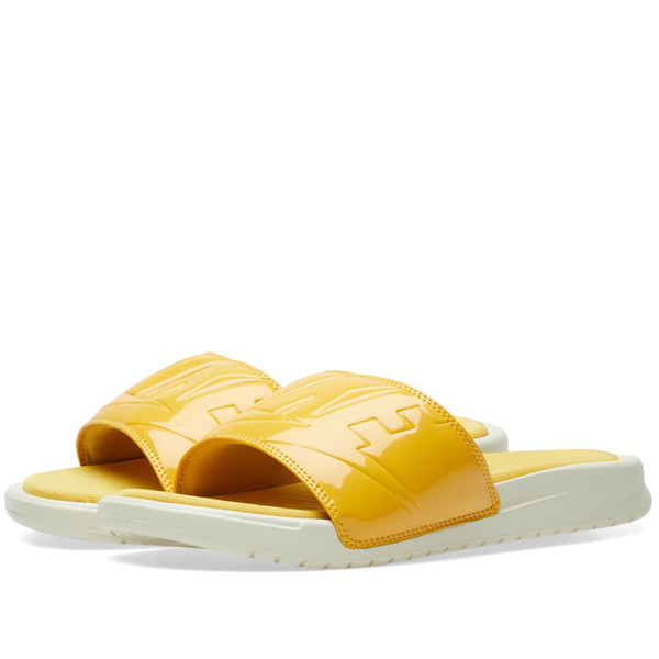 nike benassi slides yellow