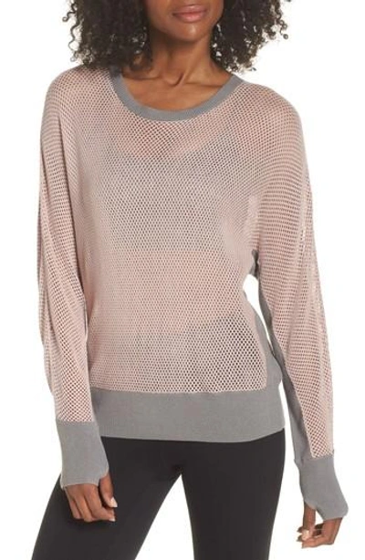 Blanc Noir Flutter Sweater In Rose Grey/ Heather Grey