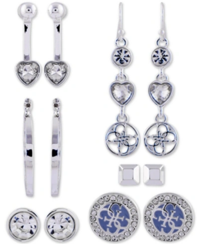 Guess Silver-tone 6-pc. Set Crystal Earrings