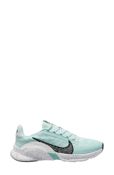 Nike Women's Superrep Go 3 Flyknit Next Nature Training Shoes In Jade/ Black/ White