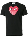 Comme Des Garçons Play Signature Logo Graphic T-shirt In Black