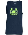 Under Armour Men's Charged Cotton Logo Tank Top In Navy