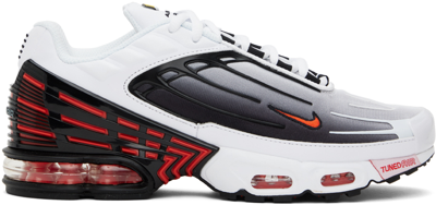Nike Black & White Air Max Plus 3 Sneakers In White/team Orange/black/gunsmoke