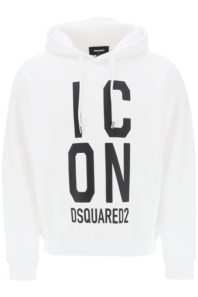 Dsquared2 Icon-print Cotton Hoodie In White