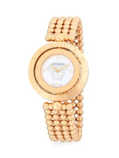 Versace Stainless Steel Bracelet Watch In Rose Gold