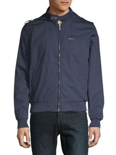 Members Only Men's Classic Iconic Racer Jacket In Navy