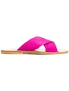 Solange Crossover Strap Sandals In Pink