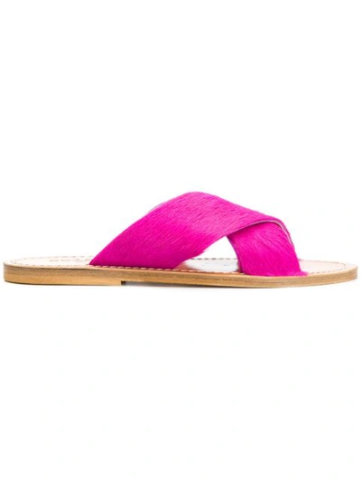 Solange Crossover Strap Sandals In Pink