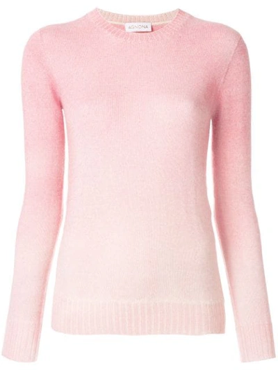 Agnona Ombre Fitted Sweater In Pink