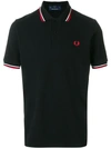 Fred Perry X Art Comes First Striped Trim Polo Shirt - Black