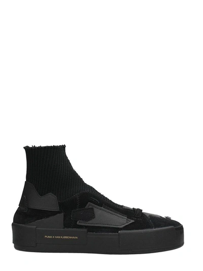 Puma X Han Kjobenhavn Court Platform Balck Elastic Fabric Sneakers In Black  | ModeSens