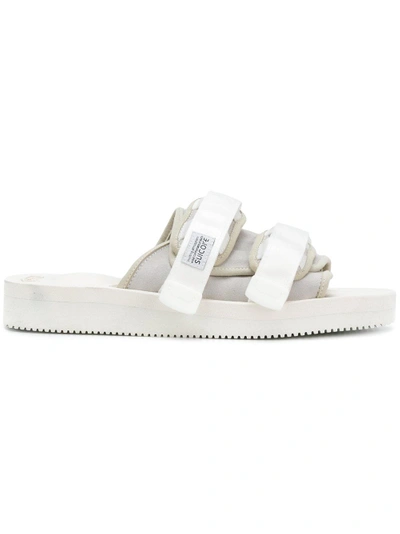Suicoke Touch Strap Moto Sandals In White